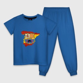 Детская пижама хлопок с принтом Барселона в Новосибирске, 100% хлопок |  брюки и футболка прямого кроя, без карманов, на брюках мягкая резинка на поясе и по низу штанин
 | 