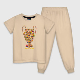 Детская пижама хлопок с принтом Mes que un club в Новосибирске, 100% хлопок |  брюки и футболка прямого кроя, без карманов, на брюках мягкая резинка на поясе и по низу штанин
 | barca | barcelona | барса | барселона