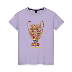 Женская футболка хлопок с принтом Mes que un club в Новосибирске, 100% хлопок | прямой крой, круглый вырез горловины, длина до линии бедер, слегка спущенное плечо | barca | barcelona | барса | барселона