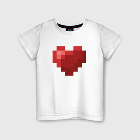 Детская футболка хлопок с принтом Heart в Новосибирске, 100% хлопок | круглый вырез горловины, полуприлегающий силуэт, длина до линии бедер | healthy | minecraft | любовь | майнкрафт