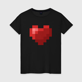 Женская футболка хлопок с принтом Heart в Новосибирске, 100% хлопок | прямой крой, круглый вырез горловины, длина до линии бедер, слегка спущенное плечо | healthy | minecraft | любовь | майнкрафт
