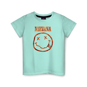 Детская футболка хлопок с принтом Nirvana fire в Новосибирске, 100% хлопок | круглый вырез горловины, полуприлегающий силуэт, длина до линии бедер | Тематика изображения на принте: cobain | kurt | nirvana | кобейн | курт | нирвана | рок