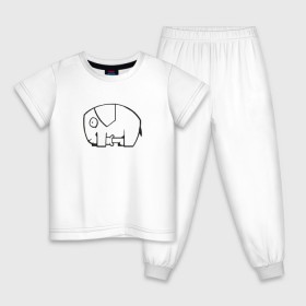 Детская пижама хлопок с принтом самодостаточный слоник в Новосибирске, 100% хлопок |  брюки и футболка прямого кроя, без карманов, на брюках мягкая резинка на поясе и по низу штанин
 | слон