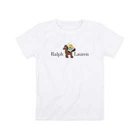 Детская футболка хлопок с принтом Ralph Wiggum Lauren в Новосибирске, 100% хлопок | круглый вырез горловины, полуприлегающий силуэт, длина до линии бедер | 
