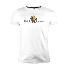 Мужская футболка премиум с принтом Ralph Wiggum Lauren в Новосибирске, 92% хлопок, 8% лайкра | приталенный силуэт, круглый вырез ворота, длина до линии бедра, короткий рукав | 