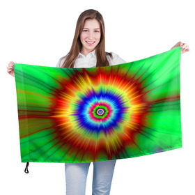 Флаг 3D с принтом Tie dye в Новосибирске, 100% полиэстер | плотность ткани — 95 г/м2, размер — 67 х 109 см. Принт наносится с одной стороны | tie dye