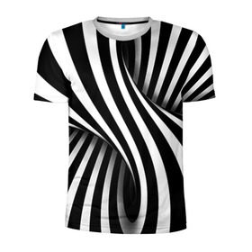 Мужская футболка 3D спортивная с принтом Оптические иллюзии в Новосибирске, 100% полиэстер с улучшенными характеристиками | приталенный силуэт, круглая горловина, широкие плечи, сужается к линии бедра | Тематика изображения на принте: глюк | иллюзия | мем | оптика | орнамент | узор