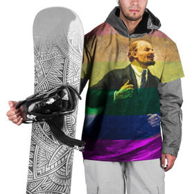 Накидка на куртку 3D с принтом Радужный Ленин в Новосибирске, 100% полиэстер |  | lenin | гомо | ильич | ленин | радуга | ретро | ссср | товарищ