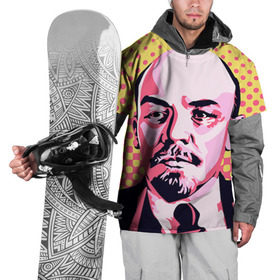 Накидка на куртку 3D с принтом Поп-арт. Ленин в Новосибирске, 100% полиэстер |  | lenin | ильич | ленин | поп арт | ретро | ссср | товарищ
