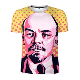 Мужская футболка 3D спортивная с принтом Поп-арт. Ленин в Новосибирске, 100% полиэстер с улучшенными характеристиками | приталенный силуэт, круглая горловина, широкие плечи, сужается к линии бедра | lenin | ильич | ленин | поп арт | ретро | ссср | товарищ