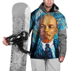 Накидка на куртку 3D с принтом Ленин по мотивам Ван Гога в Новосибирске, 100% полиэстер |  | lenin | ван гог | ильич | ленин | ретро | ссср | товарищ