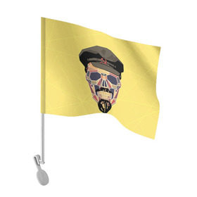 Флаг для автомобиля с принтом Полигональный череп Ленина в Новосибирске, 100% полиэстер | Размер: 30*21 см | lenin | ильич | ленин | полигональный череп | ретро | ссср | товарищ | череп