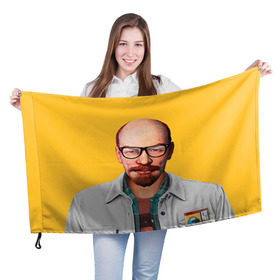 Флаг 3D с принтом Ленин хипстер в Новосибирске, 100% полиэстер | плотность ткани — 95 г/м2, размер — 67 х 109 см. Принт наносится с одной стороны | lenin | ильич | ленин | ретро | ссср | товарищ | хипстер