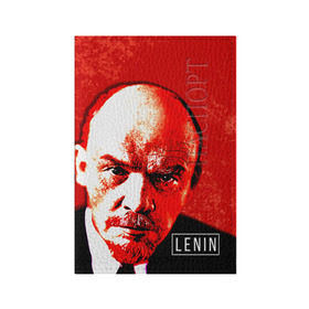 Обложка для паспорта матовая кожа с принтом Ленин в Новосибирске, натуральная матовая кожа | размер 19,3 х 13,7 см; прозрачные пластиковые крепления | Тематика изображения на принте: lenin | ильич | ленин | ретро | ссср | товарищ