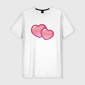Мужская футболка премиум с принтом Два сердца в Новосибирске, 92% хлопок, 8% лайкра | приталенный силуэт, круглый вырез ворота, длина до линии бедра, короткий рукав | 
