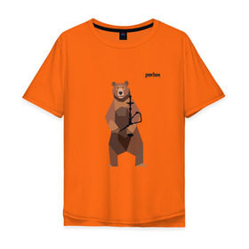 Мужская футболка хлопок Oversize с принтом Медведь Plan B №2 (чёрный) в Новосибирске, 100% хлопок | свободный крой, круглый ворот, “спинка” длиннее передней части | Тематика изображения на принте: planb | кальян | медведь | на макете изображен бурый медведь с кальяном | планб