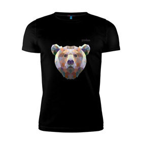 Мужская футболка премиум с принтом Медведь Plan B №5 (чёрный) в Новосибирске, 92% хлопок, 8% лайкра | приталенный силуэт, круглый вырез ворота, длина до линии бедра, короткий рукав | planb | кальян | медведь | планб