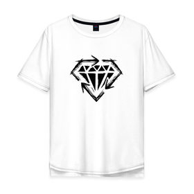 Мужская футболка хлопок Oversize с принтом Stick To Your Guns Diamond в Новосибирске, 100% хлопок | свободный крой, круглый ворот, “спинка” длиннее передней части | Тематика изображения на принте: diamond | mhc | stick to your guns | символ альбома diamond styg