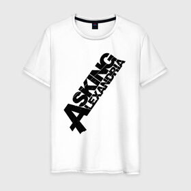 Мужская футболка хлопок с принтом Asking Alexandria Logo в Новосибирске, 100% хлопок | прямой крой, круглый вырез горловины, длина до линии бедер, слегка спущенное плечо. | asking alexandria