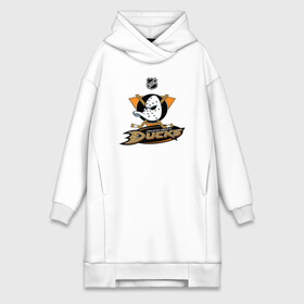 Платье-худи хлопок с принтом Anaheim Ducks (Black) в Новосибирске,  |  | anaheim ducks | nhl | спорт | хоккей