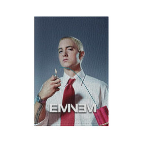 Обложка для паспорта матовая кожа с принтом Eminem в Новосибирске, натуральная матовая кожа | размер 19,3 х 13,7 см; прозрачные пластиковые крепления | eminem | music | rap | музыка | реп | эминем