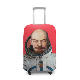 Чехол для чемодана 3D с принтом Ленин космонавт в Новосибирске, 86% полиэфир, 14% спандекс | двустороннее нанесение принта, прорези для ручек и колес | lenin | ильич | космонавт | космос | ленин | ретро | ссср | товарищ