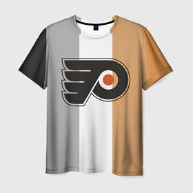 Мужская футболка 3D с принтом Philadelphia Flyers в Новосибирске, 100% полиэфир | прямой крой, круглый вырез горловины, длина до линии бедер | nhl | philadelphia flyers | спорт | хоккей