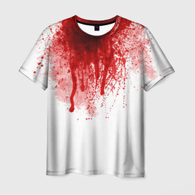 Мужская футболка 3D с принтом Кровь в Новосибирске, 100% полиэфир | прямой крой, круглый вырез горловины, длина до линии бедер | Тематика изображения на принте: halloween | без головы | кровь | праздник | тыква | хэллоуин