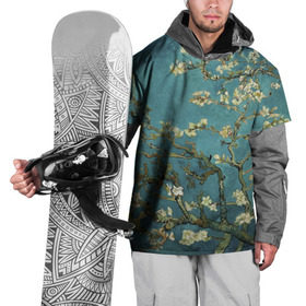 Накидка на куртку 3D с принтом Цветущая ветка миндаля в Новосибирске, 100% полиэстер |  | Тематика изображения на принте: вишня | цветы