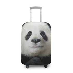 Чехол для чемодана 3D с принтом Панда в Новосибирске, 86% полиэфир, 14% спандекс | двустороннее нанесение принта, прорези для ручек и колес | панда