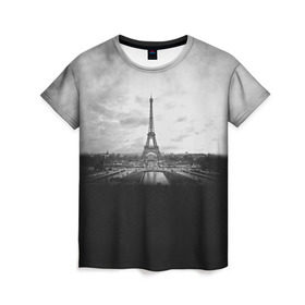 Женская футболка 3D с принтом Париж в Новосибирске, 100% полиэфир ( синтетическое хлопкоподобное полотно) | прямой крой, круглый вырез горловины, длина до линии бедер | 