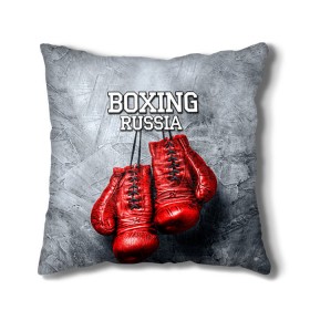 Подушка 3D с принтом Boxing в Новосибирске, наволочка – 100% полиэстер, наполнитель – холлофайбер (легкий наполнитель, не вызывает аллергию). | состоит из подушки и наволочки. Наволочка на молнии, легко снимается для стирки | boxing | boxing russia | бокс | боксер | перчатки