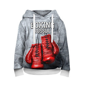 Детская толстовка 3D с принтом Boxing в Новосибирске, 100% полиэстер | двухслойный капюшон со шнурком для регулировки, мягкие манжеты на рукавах и по низу толстовки, спереди карман-кенгуру с мягким внутренним слоем | boxing | boxing russia | бокс | боксер | перчатки