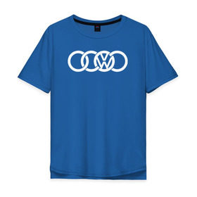 Мужская футболка хлопок Oversize с принтом AUDI VW в Новосибирске, 100% хлопок | свободный крой, круглый ворот, “спинка” длиннее передней части | audi vw фольксваген volkswagen ауди
