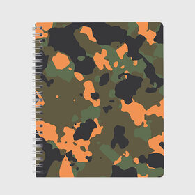 Тетрадь с принтом Камуфляж в Новосибирске, 100% бумага | 48 листов, плотность листов — 60 г/м2, плотность картонной обложки — 250 г/м2. Листы скреплены сбоку удобной пружинной спиралью. Уголки страниц и обложки скругленные. Цвет линий — светло-серый
 | army | military | армейские | армия | камуфляж