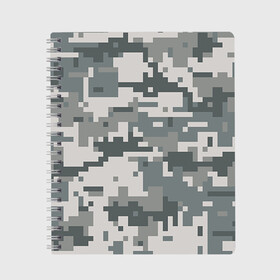 Тетрадь с принтом Камуфляж в Новосибирске, 100% бумага | 48 листов, плотность листов — 60 г/м2, плотность картонной обложки — 250 г/м2. Листы скреплены сбоку удобной пружинной спиралью. Уголки страниц и обложки скругленные. Цвет линий — светло-серый
 | army | military | армейские | армия | камуфляж | комуфляж