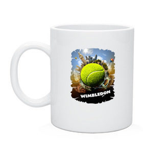 Кружка с принтом Уимблдон (Wimbledon) в Новосибирске, керамика | объем — 330 мл, диаметр — 80 мм. Принт наносится на бока кружки, можно сделать два разных изображения | wimbledon | англия | большой теннис | великобритания | теннисный мяч | уимблдон