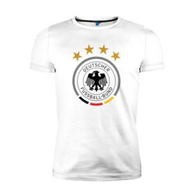 Мужская футболка премиум с принтом Сборная Германии в Новосибирске, 92% хлопок, 8% лайкра | приталенный силуэт, круглый вырез ворота, длина до линии бедра, короткий рукав | germany | германия