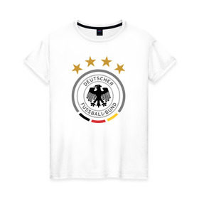 Женская футболка хлопок с принтом Сборная Германии в Новосибирске, 100% хлопок | прямой крой, круглый вырез горловины, длина до линии бедер, слегка спущенное плечо | germany | германия
