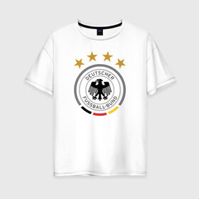 Женская футболка хлопок Oversize с принтом Сборная Германии в Новосибирске, 100% хлопок | свободный крой, круглый ворот, спущенный рукав, длина до линии бедер
 | germany | германия