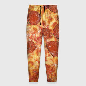 Мужские брюки 3D с принтом Пицца в Новосибирске, 100% полиэстер | манжеты по низу, эластичный пояс регулируется шнурком, по бокам два кармана без застежек, внутренняя часть кармана из мелкой сетки | Тематика изображения на принте: pizza | еда | пицца | фастфуд