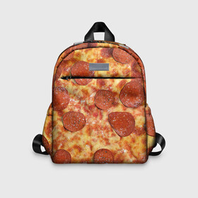 Детский рюкзак 3D с принтом Пицца в Новосибирске, 100% полиэстер | лямки с регулируемой длиной, сверху петелька, чтобы рюкзак можно было повесить на вешалку. Основное отделение закрывается на молнию, как и внешний карман. Внутри дополнительный карман. По бокам два дополнительных кармашка | Тематика изображения на принте: pizza | еда | пицца | фастфуд