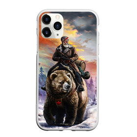 Чехол для iPhone 11 Pro матовый с принтом Медведь в Новосибирске, Силикон |  | лес | медведь | мишка | патриот | россия | я русский