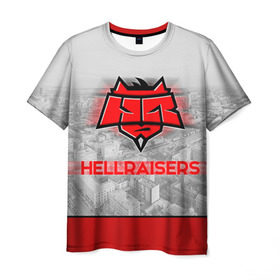 Мужская футболка 3D с принтом Hellraisers в Новосибирске, 100% полиэфир | прямой крой, круглый вырез горловины, длина до линии бедер | cs | csgo | cybersportteam | hell | hellraisers | ксго | хэлрайзис