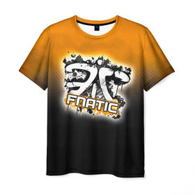 Мужская футболка 3D с принтом Fnatic team в Новосибирске, 100% полиэфир | прямой крой, круглый вырез горловины, длина до линии бедер | fnatic
