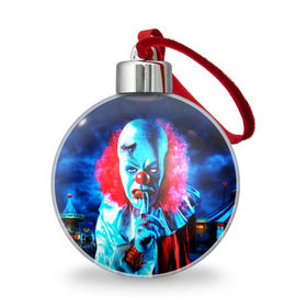 Ёлочный шар с принтом Клоун в Новосибирске, Пластик | Диаметр: 77 мм | halloween | злодей | злой | клоун | монстр | хэлоуин