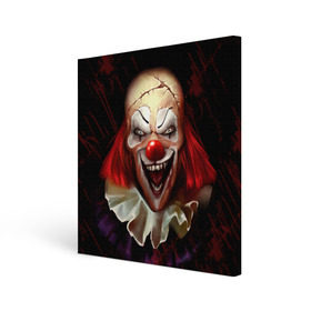 Холст квадратный с принтом Зомби клоун в Новосибирске, 100% ПВХ |  | halloween | злодей | злой | клоун | монстр | хэлоуин