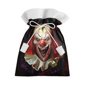 Подарочный 3D мешок с принтом Зомби клоун в Новосибирске, 100% полиэстер | Размер: 29*39 см | Тематика изображения на принте: halloween | злодей | злой | клоун | монстр | хэлоуин