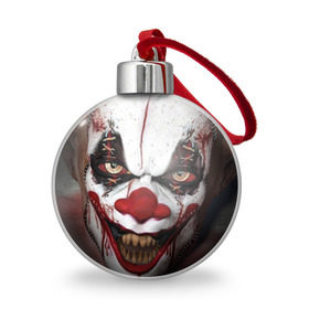 Ёлочный шар с принтом Зомби клоун в Новосибирске, Пластик | Диаметр: 77 мм | Тематика изображения на принте: halloween | злодей | злой | клоун | монстр | хэлоуин