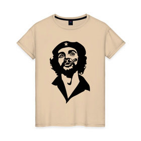 Женская футболка хлопок с принтом Че Гевара в Новосибирске, 100% хлопок | прямой крой, круглый вырез горловины, длина до линии бедер, слегка спущенное плечо | che | cuba | гевара | куба | латиноамериканский революционер | че | чегевара